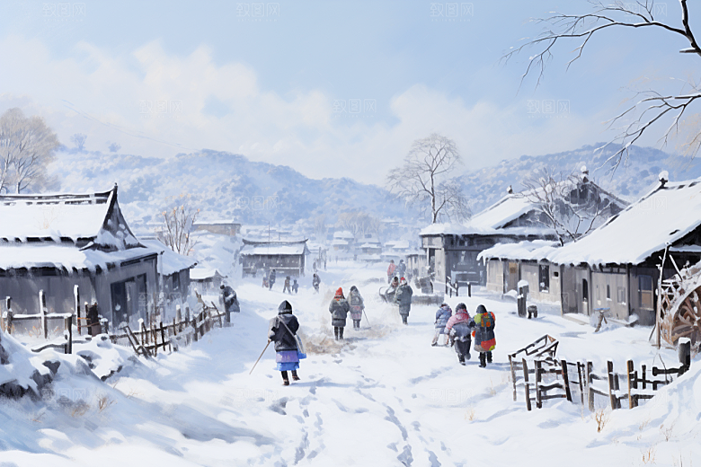 东北雪乡旅游北方素材