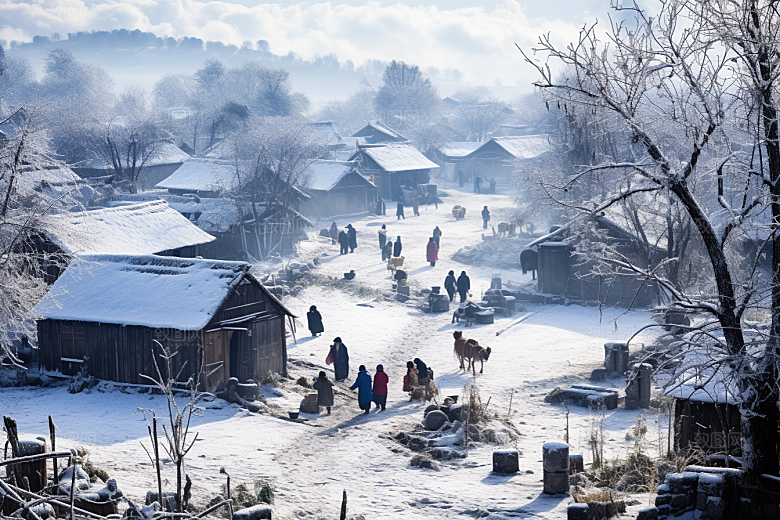 东北雪乡北方景区素材