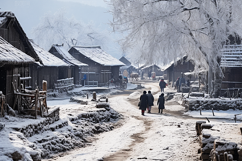 东北雪乡哈尔滨北方素材
