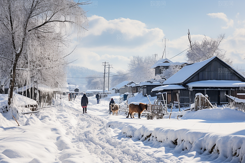 东北雪乡旅游高清素材
