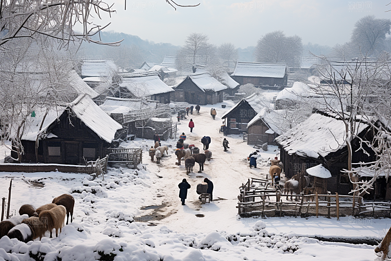 东北雪乡旅游风光素材