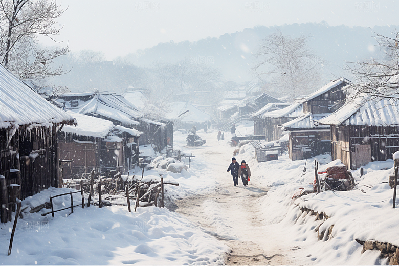 东北雪乡高清雪景素材