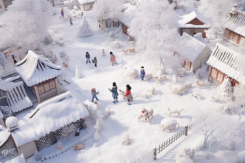 东北雪乡旅游风光素材