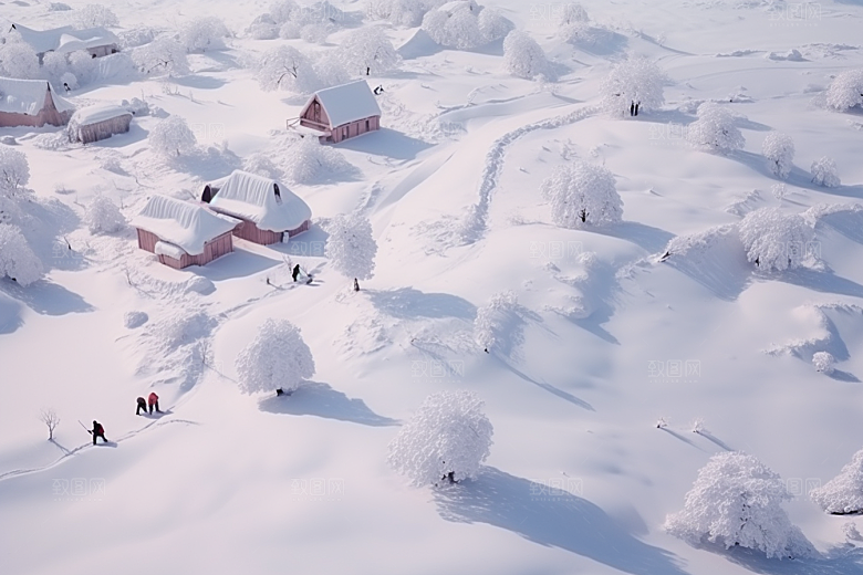 东北雪乡大雪哈尔滨素材