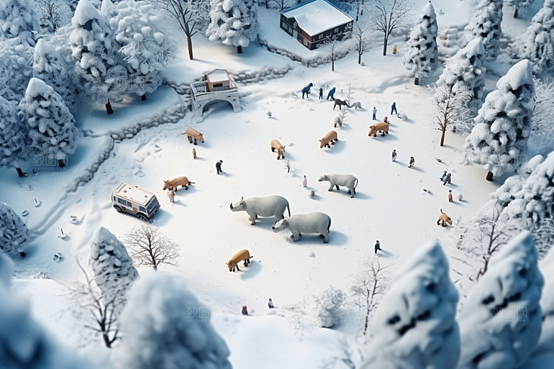 东北雪乡景区风光素材