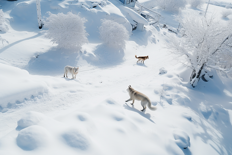 东北雪乡景区风光素材