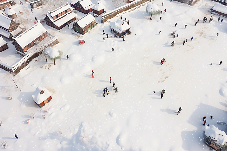 东北雪乡雪景北方素材