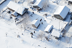 东北雪乡大雪旅游素材