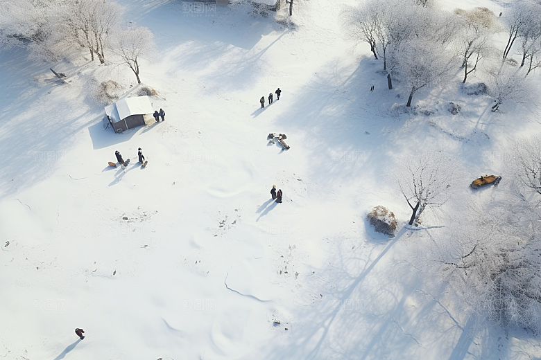 东北雪乡雪景北方素材