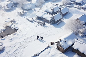 东北雪乡雪景北方素材