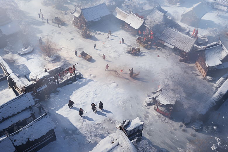 东北雪乡风光哈尔滨素材