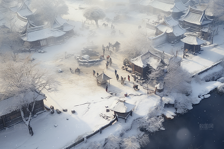 东北雪乡景区风光素材