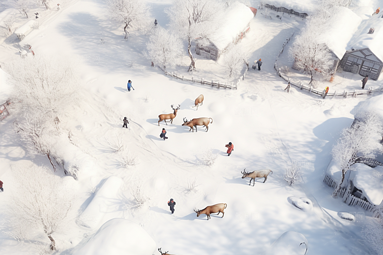 东北雪乡北方景区素材