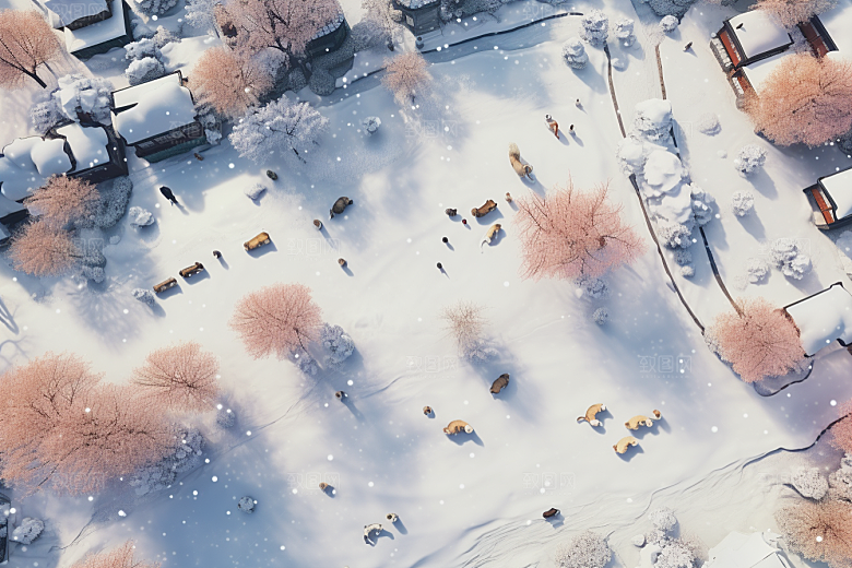 东北雪乡风光大雪素材