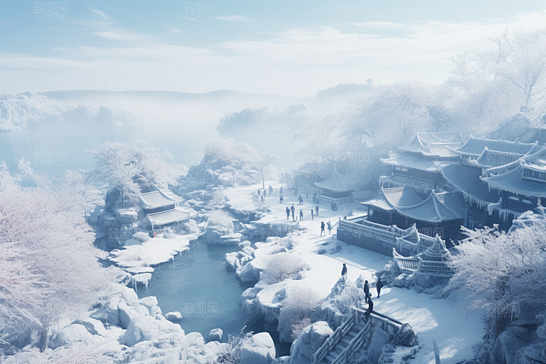 东北雪乡大雪高清素材