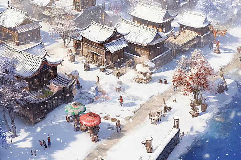 东北雪乡哈尔滨雪景素材