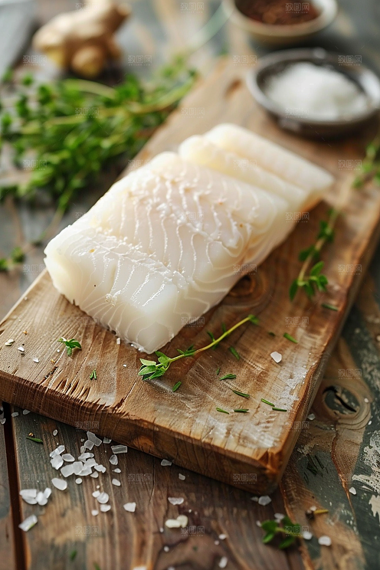 鳕鱼食材鱼类摄影图
