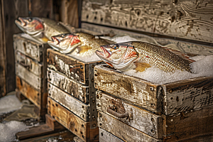 鳕鱼美食鱼类摄影图