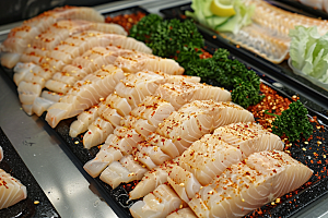 鳕鱼肉质细腻鱼类摄影图