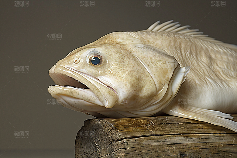 鳕鱼海鲜食材摄影图