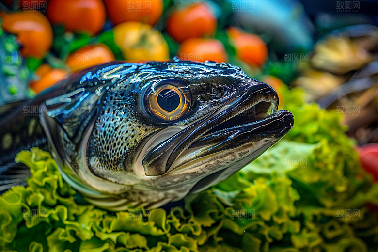 鳕鱼海鲜食材摄影图