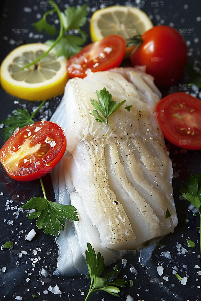 鳕鱼食材海鲜摄影图