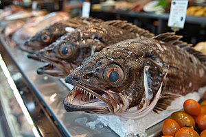 鳕鱼肉质细腻海鲜摄影图
