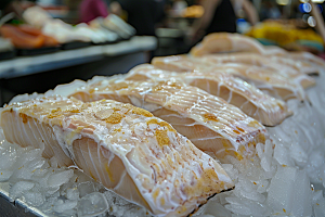 鳕鱼海鱼冰鲜摄影图
