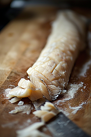 鳕鱼美食肉质细腻摄影图