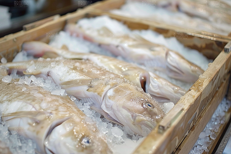 鳕鱼海鱼美食摄影图