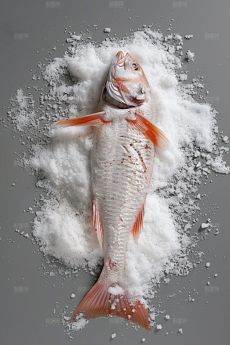 鳕鱼海鱼食材摄影图