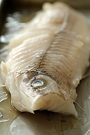 鳕鱼新鲜美食摄影图