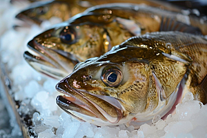 鳕鱼海鲜美食摄影图