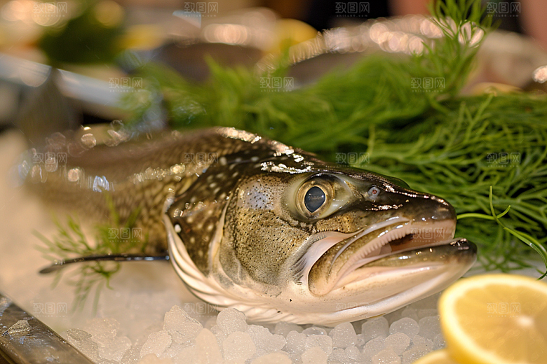 鳕鱼海鲜食材摄影图