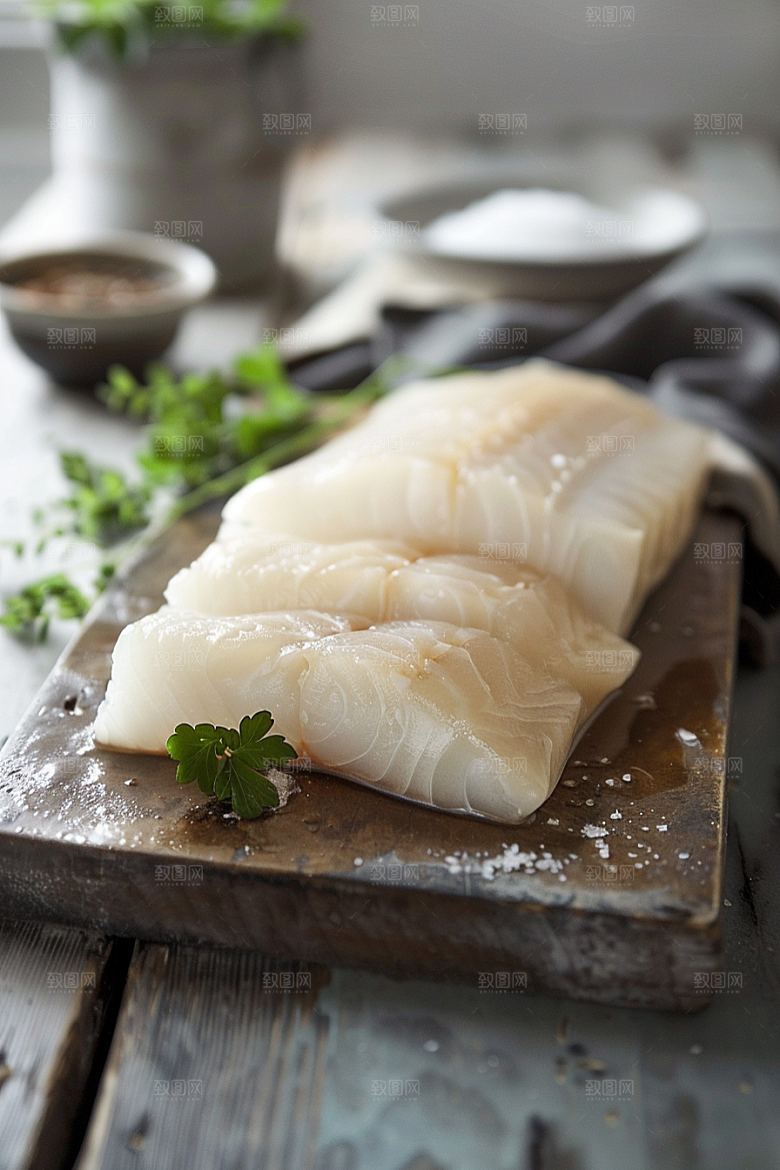 鳕鱼海鲜肉质细腻摄影图