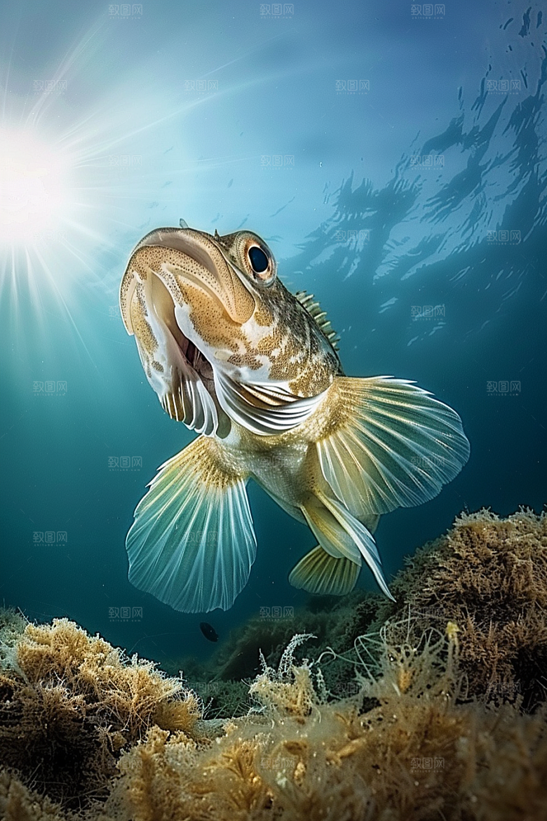 鳕鱼海鱼美食摄影图