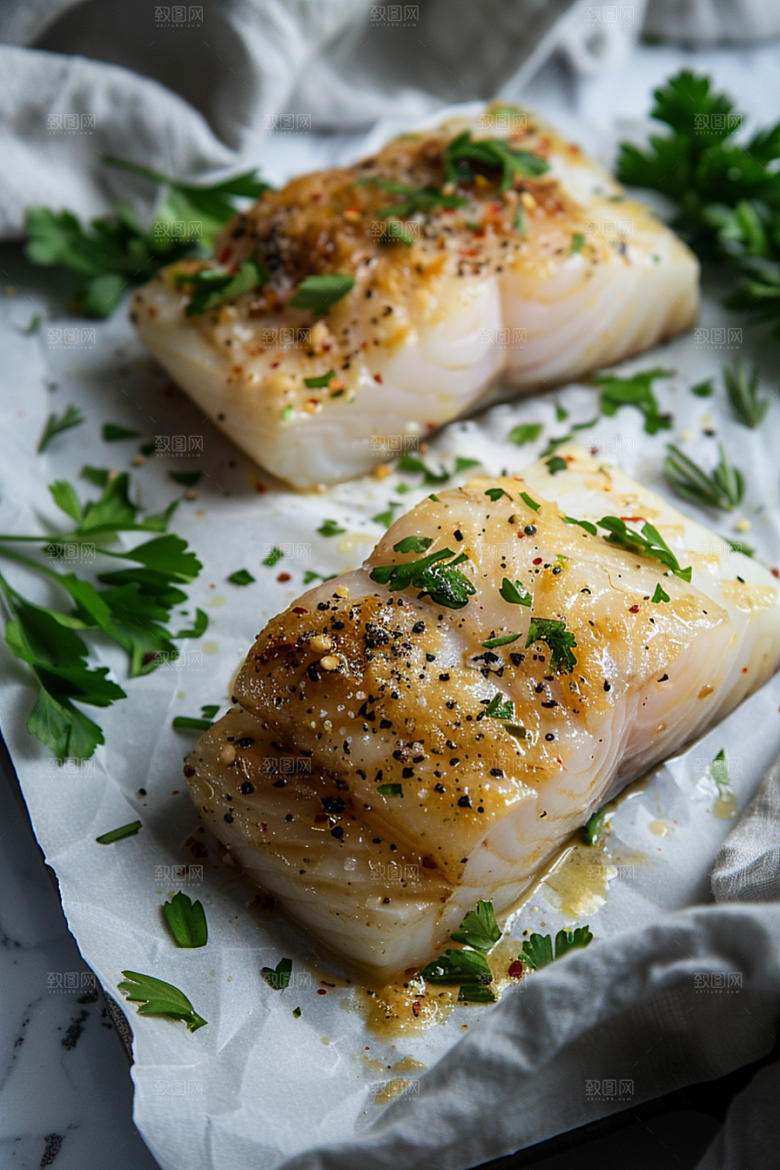 鳕鱼食材海鲜摄影图