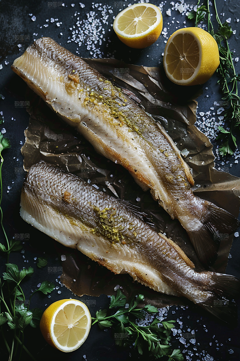 鳕鱼美食海鱼摄影图