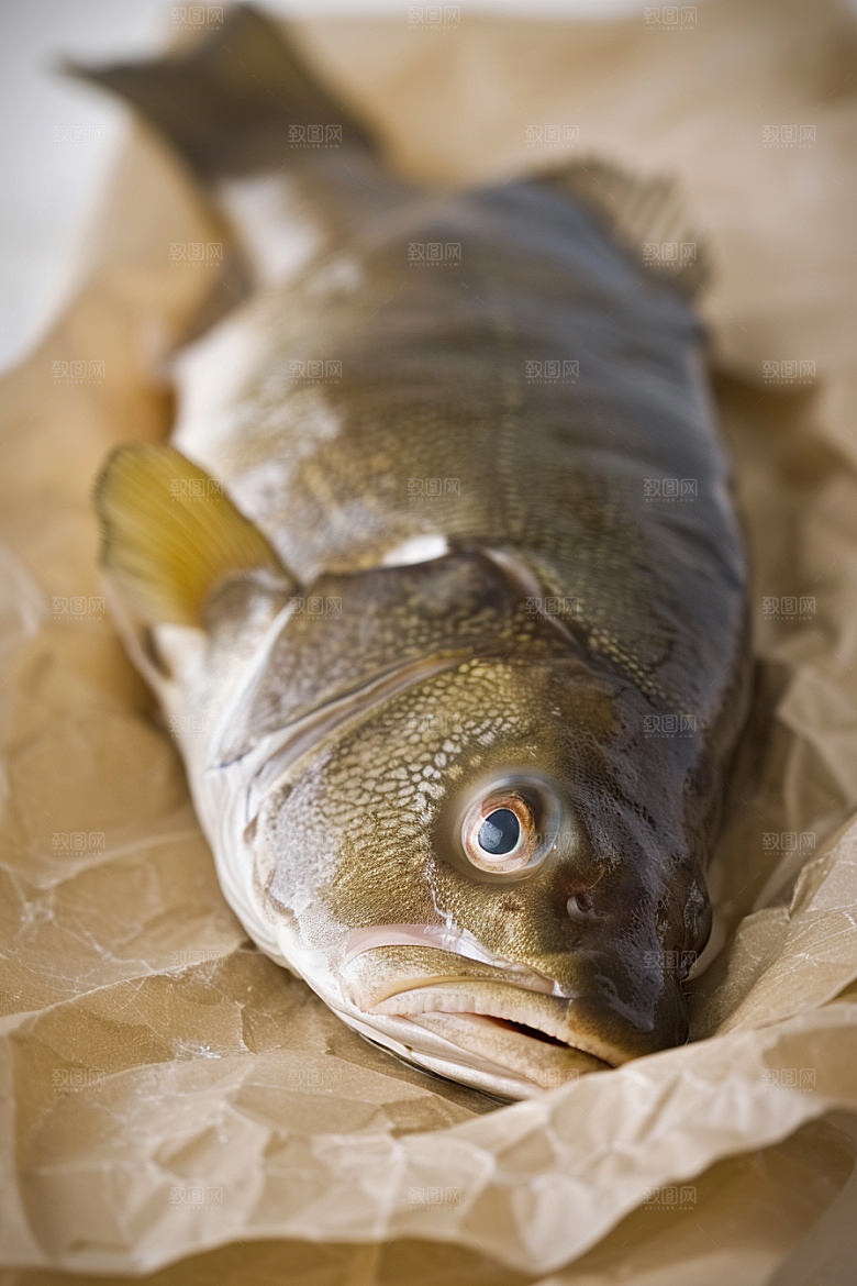 鳕鱼海鲜食材摄影图