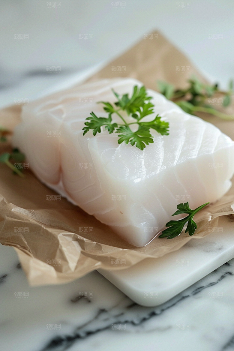 鳕鱼海鱼美食摄影图