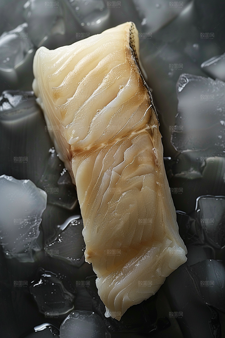 鳕鱼美食冰鲜摄影图