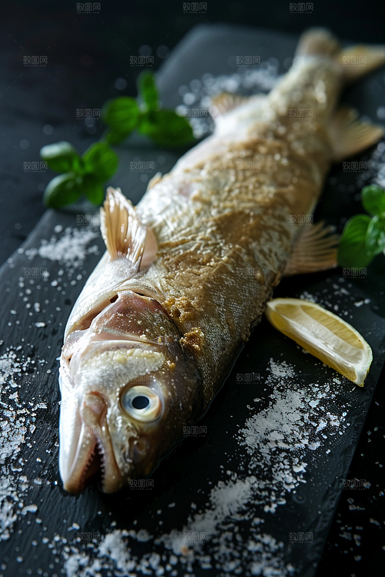 鳕鱼肉质细腻海鲜摄影图