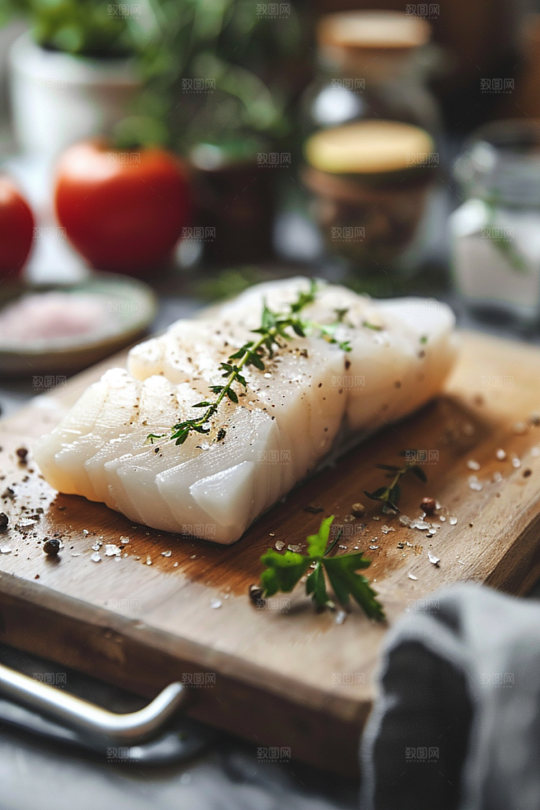 鳕鱼食材海鱼摄影图