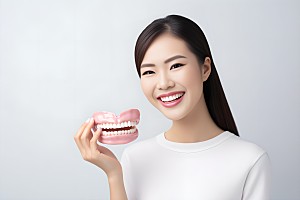牙科广告人物科普看牙医摄影图