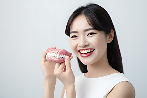 牙科广告人物牙病防治高清摄影图