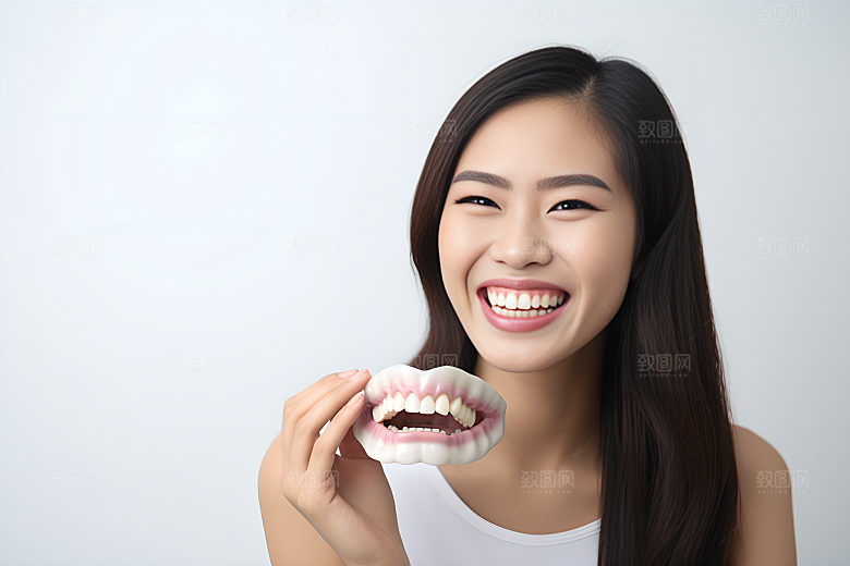 牙科广告人物牙病防治笑容摄影图