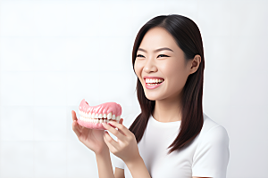 牙科广告人物看牙医笑容摄影图