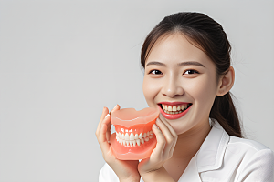 牙科广告人物笑容看牙医摄影图