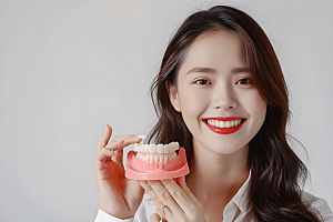 牙科广告人物牙科诊所科普摄影图