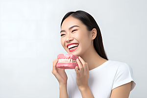 牙科广告人物笑容看牙医摄影图